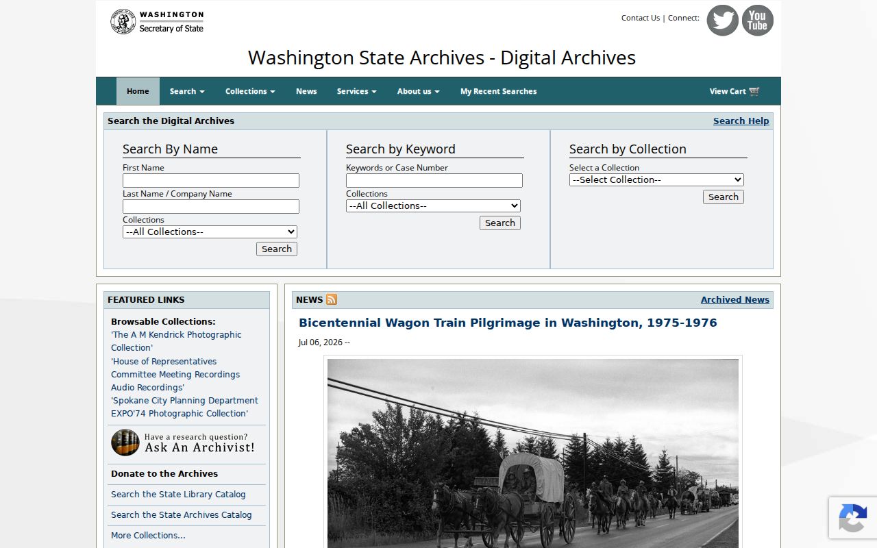 Washington Digital Archives search for historical Martha Lake voter records